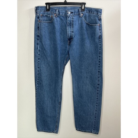 Levi’s Men’s 505 Regular Fit Straight Leg Blue Jeans 40x32 - Picture 1 of 9
